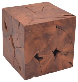 Σκαμπό Boxy Inart φυσικό μασίφ ξύλο teak 40x40x40εκ