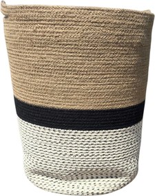 Καλάθι Cotton Rope φυσικό μαύρο 35x45 εκ.