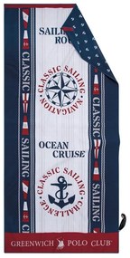 Πετσέτα Θαλάσσης 3908 Blue-Red-White Greenwich Polo Club Θαλάσσης 80x170cm Microfiber