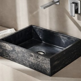 Tema Rock Anthracite 52x38 - Επιτραπέζιος Νιπτήρας με Υφή Πέτρας