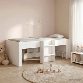 vidaXL Κρεβάτι Υψηλού Στυλ για Παιδιά Λευκό 90 x 190 cm