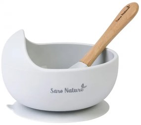 Σετ φαγητού bowl & κουτάλι Saro Nordic Wave Grey 4+m