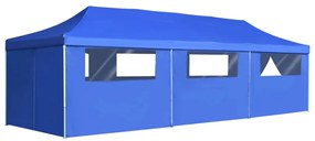 vidaXL Τέντα Εκδηλώσεων με 8 Τοιχώματα Πτυσσόμενη Pop-Up Μπλε 3 x 9 μ.