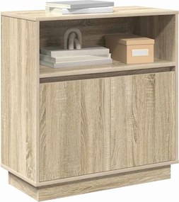 vidaXL Πλευρικό Τραπέζι LED Δρύς Sonoma 71 x 34,5 x 75 εκ.