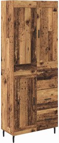 vidaXL Highboard με συρτάρι 2 pcs Παλιό Ξύλο Επεξεργασμένο ξύλο