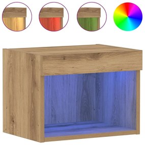vidaXL Ντουλάπι Τοίχου με LED Φώτα Ξύλο Artisan 40x30x30 εκ.