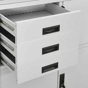 vidaXL Ντουλάπα Γραφείου Ανοιχτό Γκρι 90 x 40 x 180 εκ. Ατσάλινη