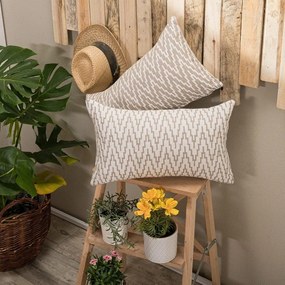Μαξιλάρι Διακοσμητικό (Με Γέμιση) Giardino 02 Beige Teoran 30X50 Cotton-Polyester