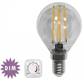 Adeleq Led Λάμπα Cog Σφαιρικό Διάφανο Ε14 6W Ντιμαριζόμενο Θερμό 13-14116009