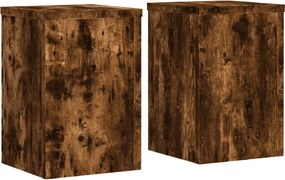 vidaXL Βάσεις Φυτών 2Τεμ. Καπνιστή Δρυς 25x25x35εκ. Επεξεργασμένο Ξύλο