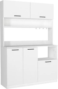 Έπιπλο κουζίνας Tuco 3 Megapap χρώμα λευκό 123,8x40x180εκ.