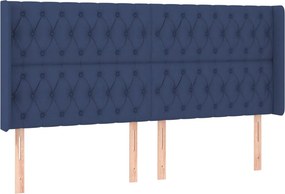 vidaXL Κρεβάτι Boxspring με Στρώμα &amp; LED Μπλε 180x200 εκ. Υφασμάτινο