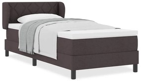vidaXL Κρεβάτι box spring με στρώμα με στρώμα Σκούρο καφέ Σκούρο καφέ