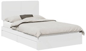 vidaXL Κρεβάτι Αποθήκης Λευκό 120 x 200 cm Επεξεργασμένο ξύλο