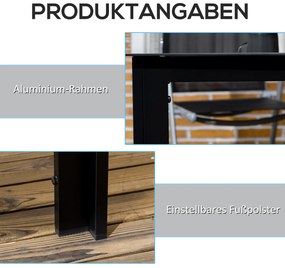 Επιτραπέζιο τραπεζάκι κήπου Outsunny για 6 άτομα, ανθεκτικό στις καιρικές συνθήκες, σκληρυμένο γυαλί, τραπέζι βεράντας, 150 cm x 90 cm x 74 cm, Μαύρο