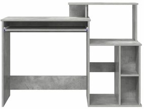 vidaXL Γραφείο Σκυρόδεμα Γκρι 120,5 x 44 x 88,5 εκ Επεξεργασμένο ξύλο