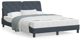 Σκελετός Κρεβατιού Χωρίς Στρώμα Σκ. Γκρι 140x190 εκ. Βελούδινο