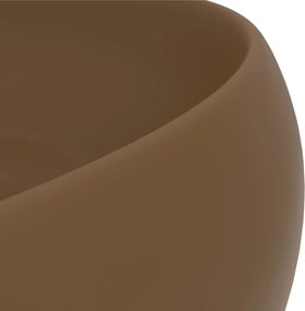 vidaXL Νιπτήρας Πολυτελής Στρογγυλός Κρεμ Ματ 40 x 15 εκ. Κεραμικός