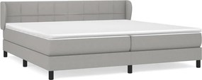 vidaXL Κρεβάτι Boxspring με Στρώμα Ανοιχτό Γκρι 200x200 εκ. Υφασμάτινο