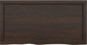 vidaXL Πάγκος Μπάνιου Σκούρο Καφέ 100x50x(2-4) εκ. Επεξεργ. Μασίφ Ξύλο