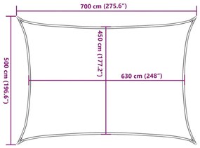 Πανί Σκίασης Ορθογώνιο Ανοιχτό Γκρι 5x7 μ. HDPE 160 γρ./μ² - Γκρι