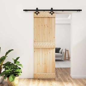 vidaXL Συρόμενη Πόρτα Φυσικό και Μαύρο 70 x 210 cm