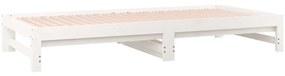 vidaXL Καναπές Κρεβάτι Συρόμενος Λευκός 2x(90x200) εκ. Μασίφ Πεύκο