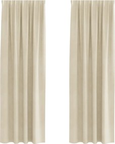 vidaXL Κουρτίνες συσκότισης 2 pcs Κρεμ 140 x 225 cm Βελούδο