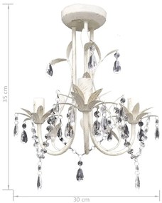 vidaXL Πολυέλαιοι Εκλεπτυσμένοι 2 τεμ. Λευκοί Κρυστάλλινοι