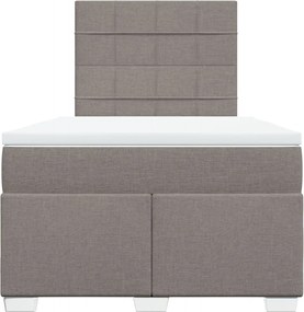 vidaXL Κρεβάτι Boxspring με Στρώμα Taupe 120x190 εκ. Υφασμάτινο