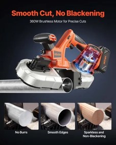VEVOR 20V 2.56 Inches Deep Cut Variable Speed Portable Cordless Band Saw Kit