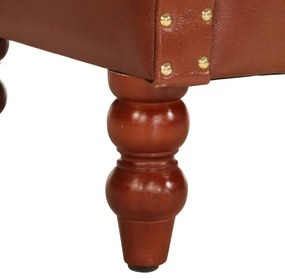 vidaXL Πολυθρόνα Καφέ από Γνήσιο Δέρμα Κατσίκας