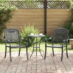 vidaXL Καρέκλα Κήπου 2 pcs Μαύρο 55 x 56.5 x 91εκ Αλουμίνιο