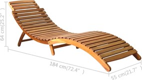 vidaXL Ξαπλώστρα Καφέ από Μασίφ Ξύλο Ακακίας