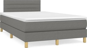 vidaXL Κρεβάτι Boxspring με Στρώμα Σκούρο Γκρι 120x200 εκ. Υφασμάτινο