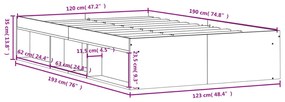 ΠΛΑΙΣΙΟ ΚΡΕΒΑΤΙΟΥ ΓΚΡΙ SONOMA 120X190 ΕΚ. SMALL DOUBLE 3203899