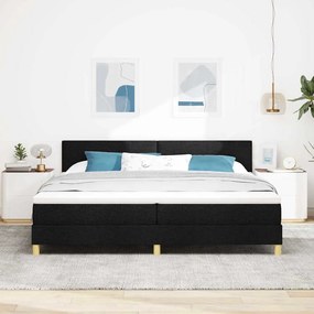 vidaXL Κρεβάτι με ελατήρια με στρώμα Μαύρο 200 x 200 cm ύφασμα