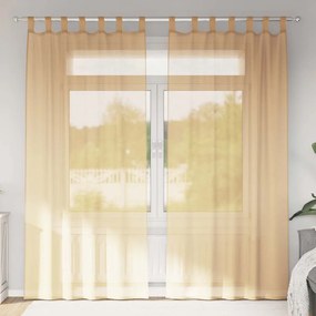vidaXL Κουρτίνες Voile με βρόχους 2 τεμάχια Άμμος 140x225 cm