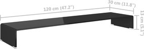 vidaXL Βάση Τηλεόρασης/Οθόνης Μαύρη 120 x 30 x 13 εκ. Γυάλινη