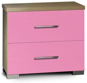 SARFURNITURE Κομοδίνο παιδικό με 2 συρτάρια ροζ SAR-111039