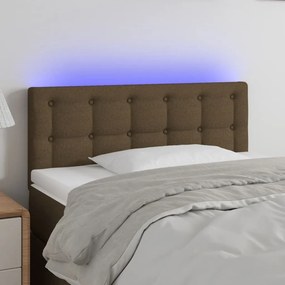 Κεφαλάρι Κρεβατιού LED Σκούρο Καφέ 80x5x78/88 εκ. Υφασμάτινο - Καφέ