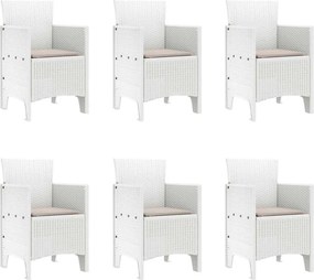 vidaXL Σέτ φαγητού για κήπο 7 pcs Λευκό Πολυπροπυλένιο