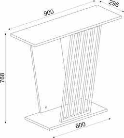 Κονσόλα Gravity Megapap χρώμα travertine - χρυσό 90x29,6x76,8εκ.