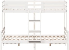 vidaXL Κουκέτα 80x200/140x200 εκ. Λευκό από Μασίφ Ξύλο Πεύκου