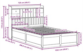 ΣΚΕΛΕΤΟΣ ΚΡΕΒ. ΧΩΡΙΣ ΣΤΡΩΜΑ ΚΑΦΕ ΚΕΡΙΟΥ 120X200 ΕΚ ΜΑΣΙΦ ΠΕΥΚΟ 3323499