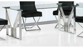 Τραπεζαρία DKD Home Decor Κρυστάλλινο Χάλυβας (180 x 90 x 75 cm)
