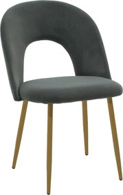 Καρέκλα Jonah pakoworld βελούδο ανθρακί-φυσικό πόδι