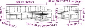 vidaXL Σειρά Καναπέ Εξωτερικού με μαξιλάρι 6 pcs Λευκό και Μπεζ