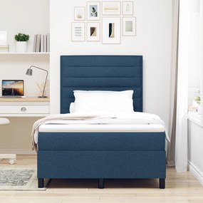 vidaXL Κρεβάτι με Σπαστή Βάση με Στρώμα Μπλε 120x200 cm Ύφασμα