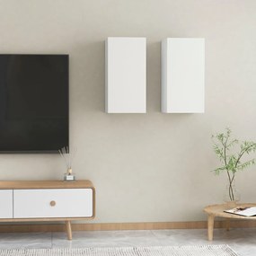 Έπιπλα Τηλεόρασης 2 τεμ. Λευκά 30,5x30x60 εκ. από Επεξ. Ξύλο 803327